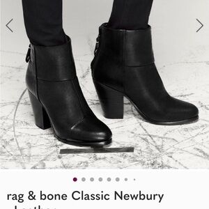 Rag & Bone Black Leather Ankle Booties